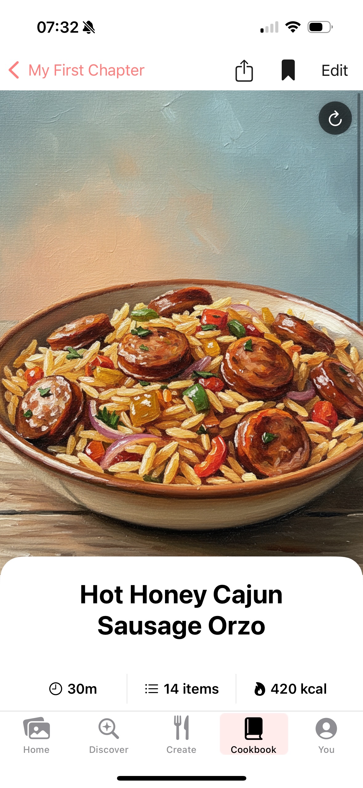 Recipe saved in Saucey app